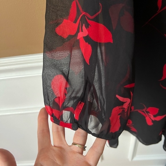 CALVIN KLEIN Womens Floral-Print A-line Dress Size 14 workwear Career Party - Picture 8 of 9